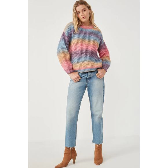 HAYDEN Paige Misses Ombre Rainbow Chunky Knit Sweater Large - Picture 1 of 6